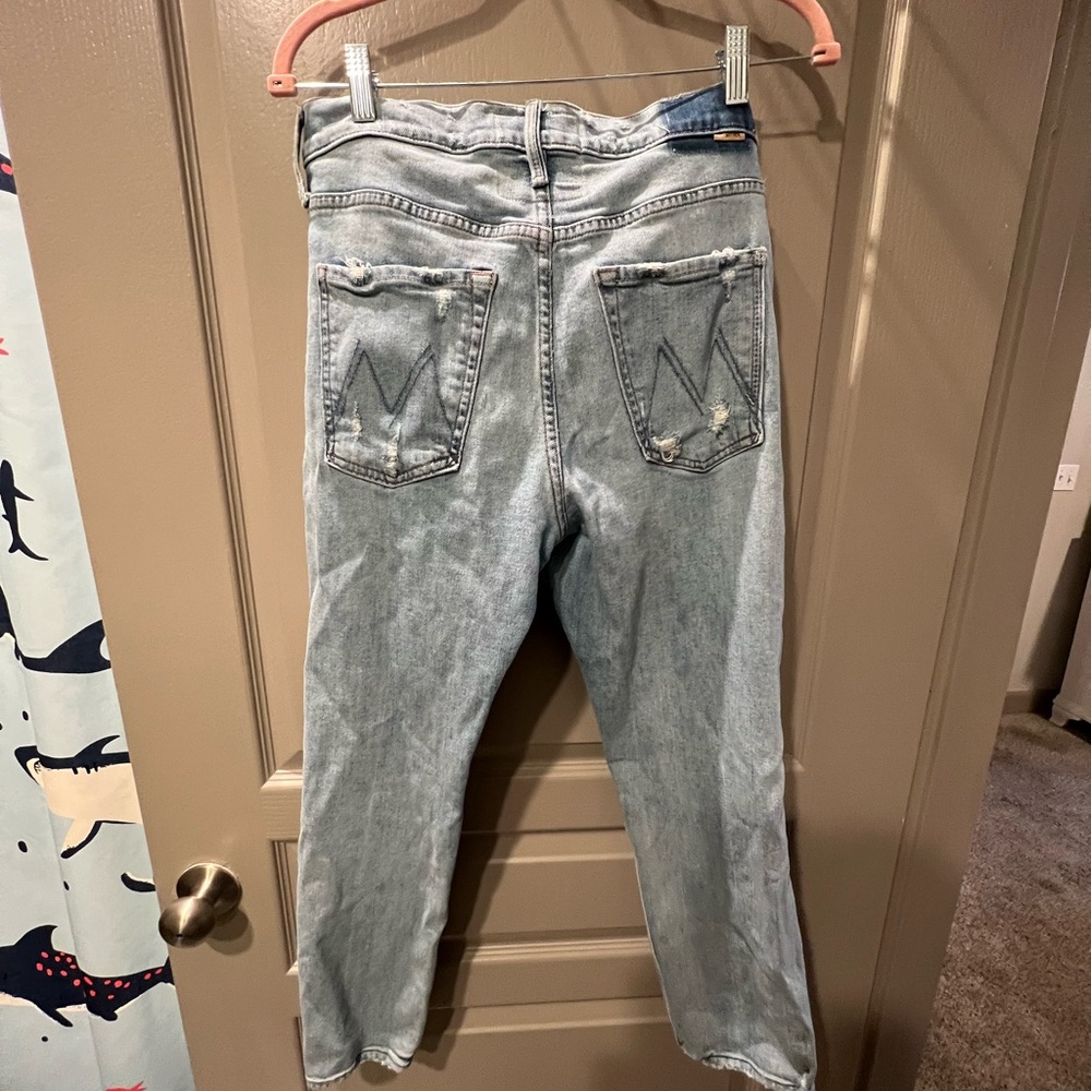 Mother The Scrapper High Rise Ankle Crop Jeans